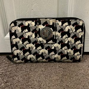 Vera Bradley large turnkey Scottie dog wallet.